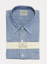 Slim-Fit Cotton Chambray Shirt with Label